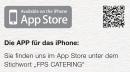 Die FPS-App für iPhone im App Store QR-Code, FPS CATERING